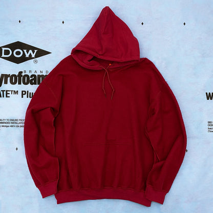 RWCHE × NERDSONWAX Hooded Fleece lining Sweatshirt Burgundy 2 IPMatter SUPERSTORE