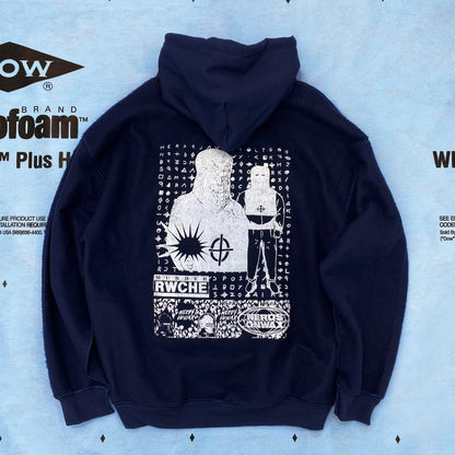 RWCHE × NERDSONWAX Hooded Fleece lining Sweatshirt Navy 1 IPMatter SUPERSTORE