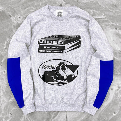 RWCHE × NERDSONWAX Video Sweatshirt  Ash Blue 1 IPMatter SUPERSTORE