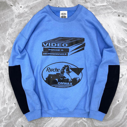 RWCHE × NERDSONWAX Video Sweatshirt  Blue Black 1 IPMatter SUPERSTORE
