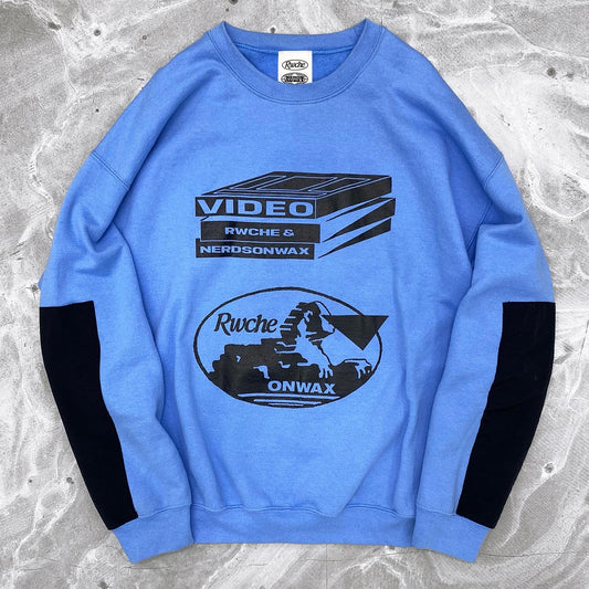 RWCHE × NERDSONWAX Video Sweatshirt  Blue Black 1 IPMatter SUPERSTORE