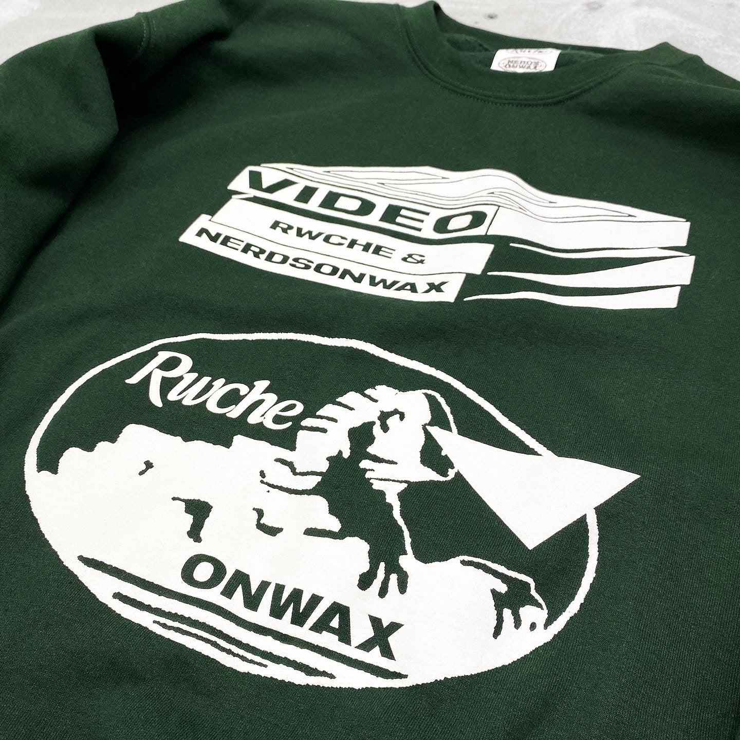 RWCHE × NERDSONWAX Video Sweatshirt  Green Pink 3 IPMatter SUPERSTORE